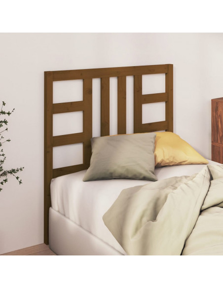 Testiera per Letto Miele 81x4x100 cm in Legno Massello di Pino