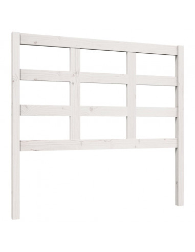 Testiera per Letto Bianca 105,5x4x100 cm Legno Massello di Pino