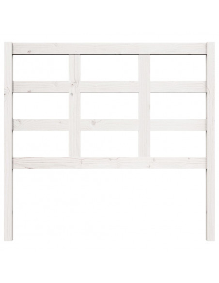 Testiera per Letto Bianca 105,5x4x100 cm Legno Massello di Pino