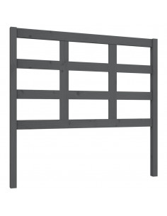 Testiera Letto Grigia 105,5x4x100 cm in Legno Massello di Pino 2