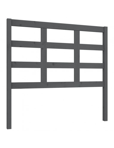 Testiera Letto Grigia 105,5x4x100 cm in Legno Massello di Pino