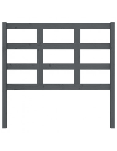 Testiera Letto Grigia 105,5x4x100 cm in Legno Massello di Pino