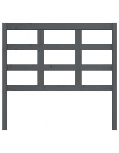 Testiera Letto Grigia 105,5x4x100 cm in Legno Massello di Pino