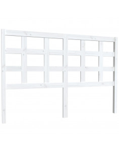 Testiera per Letto Bianca 145,5x4x100 cm Legno Massello di Pino 2