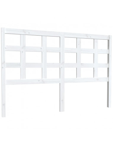 Testiera per Letto Bianca 145,5x4x100 cm Legno Massello di Pino