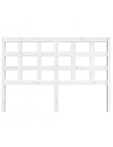 Testiera per Letto Bianca 145,5x4x100 cm Legno Massello di Pino