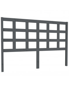 Testiera per Letto Grigia 145,5x4x100 cm Legno Massello di Pino 2