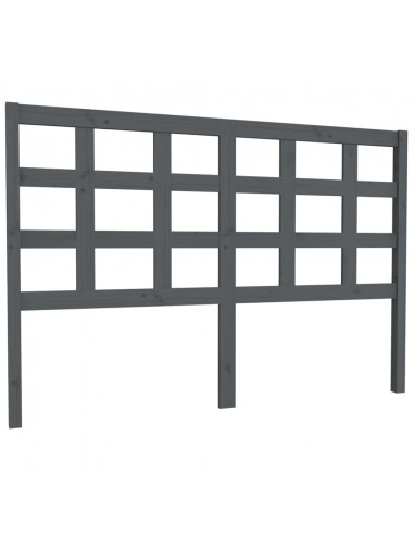 Testiera per Letto Grigia 145,5x4x100 cm Legno Massello di Pino