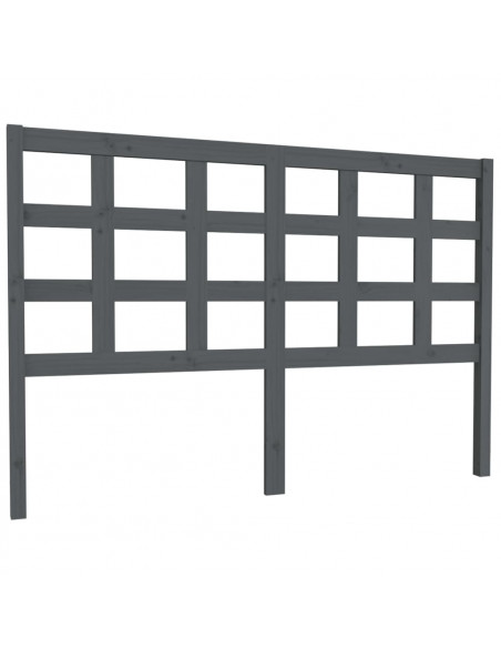 Testiera per Letto Grigia 145,5x4x100 cm Legno Massello di Pino