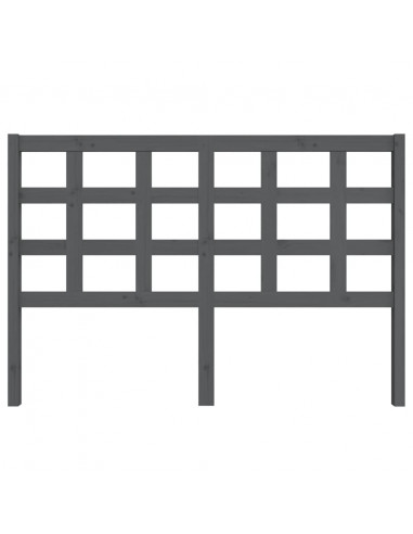 Testiera per Letto Grigia 145,5x4x100 cm Legno Massello di Pino