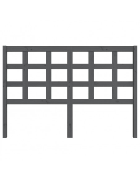 Testiera per Letto Grigia 145,5x4x100 cm Legno Massello di Pino
