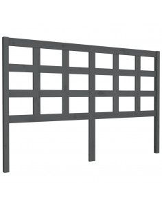 Testiera Letto Grigia 156x4x100 cm in Legno Massello di Pino 2