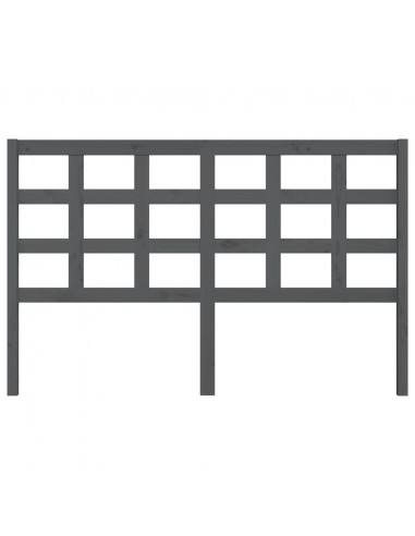 Testiera Letto Grigia 156x4x100 cm in Legno Massello di Pino