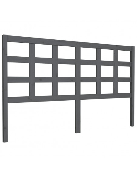 Testiera per Letto Grigia 165,5x4x100 cm Legno Massello di Pino