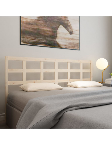 Testiera per Letto 205,5x4x100 cm in Legno Massello di Pino