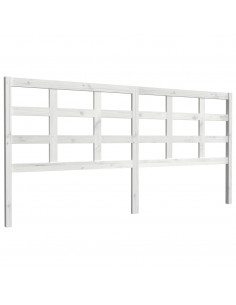 Testiera per Letto Bianca 205,5x4x100 cm Legno Massello di Pino 2
