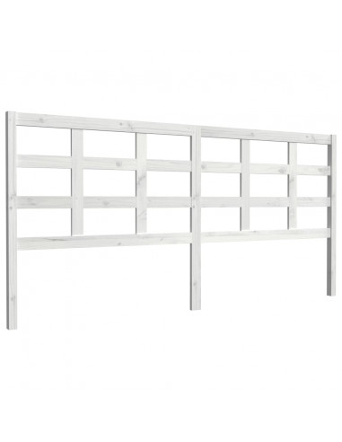Testiera per Letto Bianca 205,5x4x100 cm Legno Massello di Pino