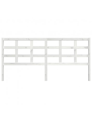 Testiera per Letto Bianca 205,5x4x100 cm Legno Massello di Pino