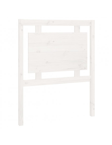 Testiera per Letto Bianca 80,5x4x100 cm Legno Massello di Pino