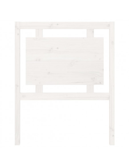 Testiera per Letto Bianca 80,5x4x100 cm Legno Massello di Pino