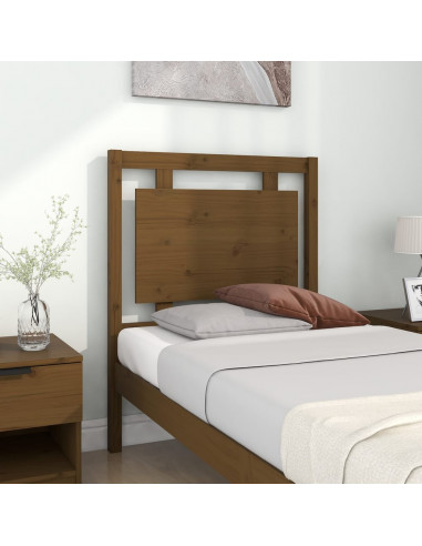 Testiera per Letto Miele 80,5x4x100 cm Legno Massello di Pino