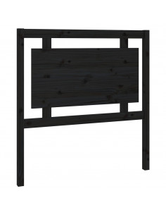 Testiera per Letto Nera 95,5x4x100 cm Legno Massello di Pino 2