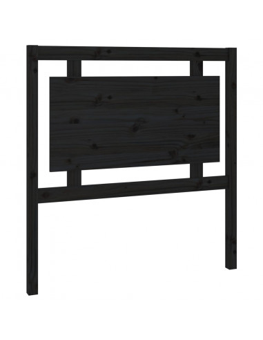 Testiera per Letto Nera 95,5x4x100 cm Legno Massello di Pino