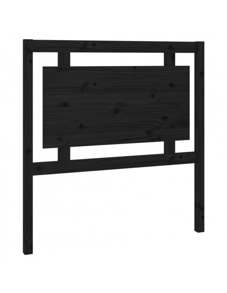 Testiera per Letto Nera 95,5x4x100 cm Legno Massello di Pino
