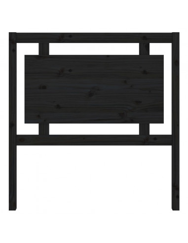 Testiera per Letto Nera 95,5x4x100 cm Legno Massello di Pino