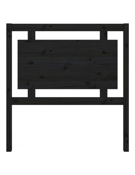 Testiera per Letto Nera 95,5x4x100 cm Legno Massello di Pino