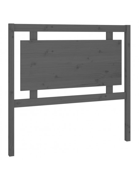 Testiera Letto Grigia 105,5x4x100 cm in Legno Massello di Pino