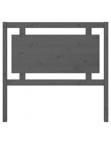 Testiera Letto Grigia 105,5x4x100 cm in Legno Massello di Pino
