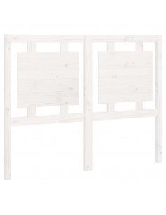 Testiera per Letto Bianca 125,5x4x100 cm Legno Massello di Pino 2