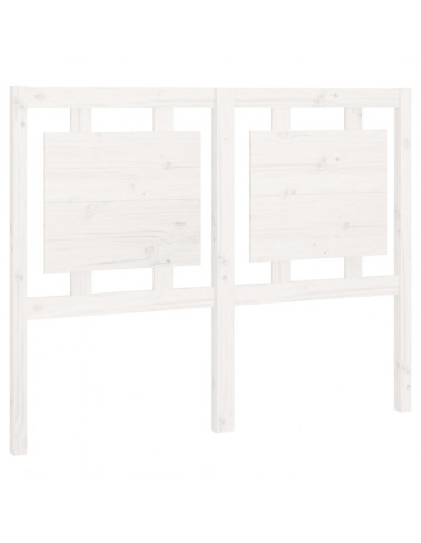 Testiera per Letto Bianca 125,5x4x100 cm Legno Massello di Pino