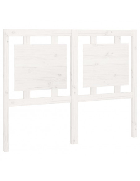 Testiera per Letto Bianca 125,5x4x100 cm Legno Massello di Pino
