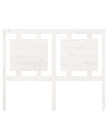 Testiera per Letto Bianca 125,5x4x100 cm Legno Massello di Pino