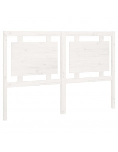 Testiera per Letto Bianca 145,5x4x100 cm Legno Massello di Pino 2