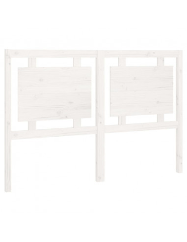 Testiera per Letto Bianca 145,5x4x100 cm Legno Massello di Pino