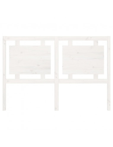 Testiera per Letto Bianca 145,5x4x100 cm Legno Massello di Pino