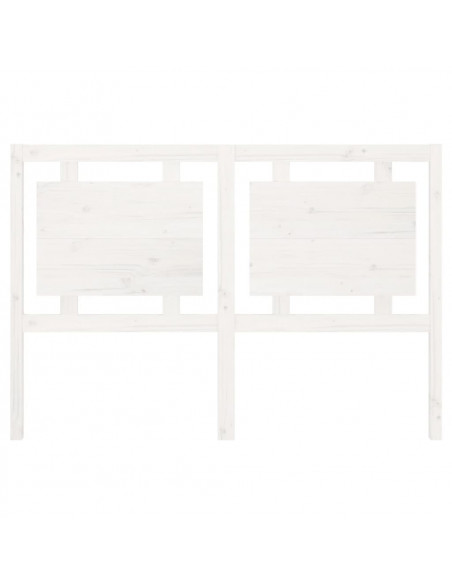 Testiera per Letto Bianca 145,5x4x100 cm Legno Massello di Pino
