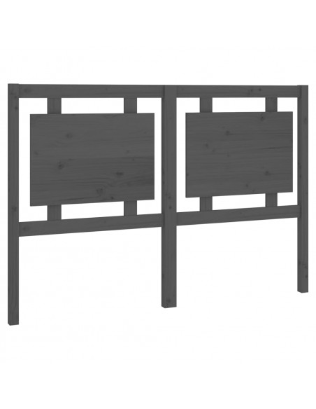 Testiera per Letto Grigia 145,5x4x100 cm Legno Massello di Pino