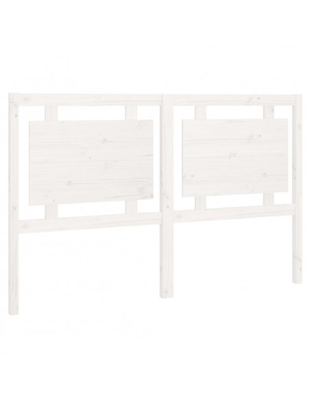 Testiera per Letto Bianca 155,5x4x100 cm Legno Massello di Pino