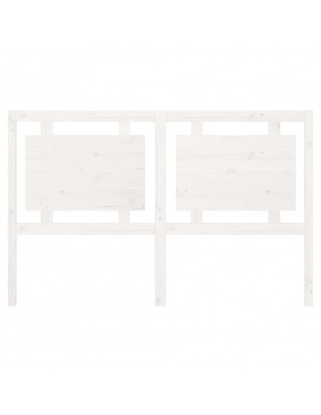 Testiera per Letto Bianca 155,5x4x100 cm Legno Massello di Pino