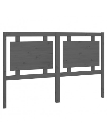 Testiera per Letto Grigia 155,5x4x100 cm Legno Massello di Pino