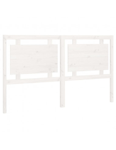 Testiera per Letto Bianca 165,5x4x100 cm Legno Massello di Pino