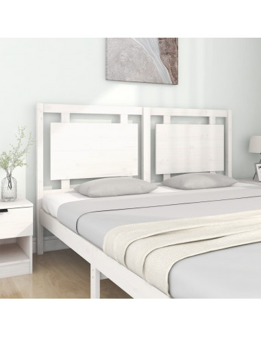 Testiera per Letto Bianca 165,5x4x100 cm Legno Massello di Pino