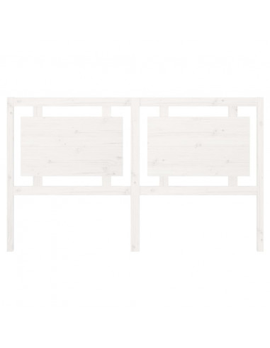 Testiera per Letto Bianca 165,5x4x100 cm Legno Massello di Pino