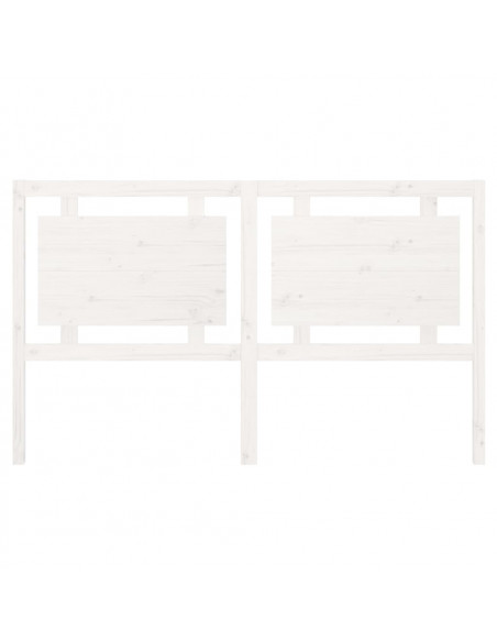 Testiera per Letto Bianca 165,5x4x100 cm Legno Massello di Pino