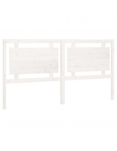 Testiera per Letto Bianca 185,5x4x100 cm Legno Massello di Pino 2