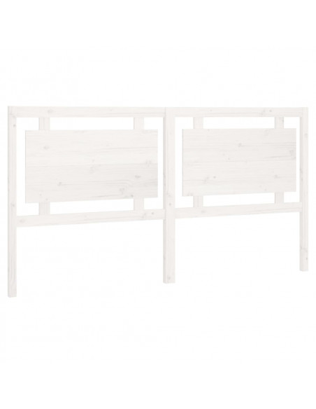 Testiera per Letto Bianca 185,5x4x100 cm Legno Massello di Pino